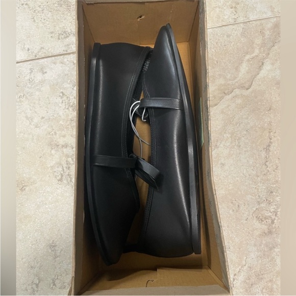 NIB FREE PEOPLE Mania Bow Ballerina Flats Black Leather. Size 8 - Picture 7 of 11